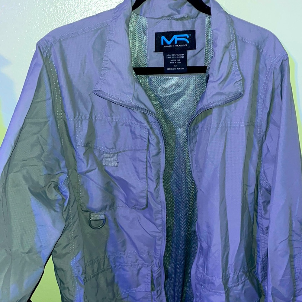 604- NWT *Free*w/ male purchase Mack Russo Gray Windbreaker coat
